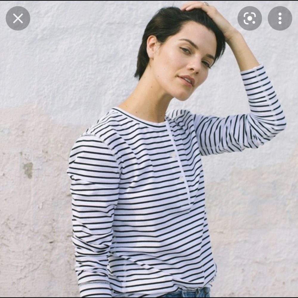 Tradlands Sawyer Striped Black and White Henley